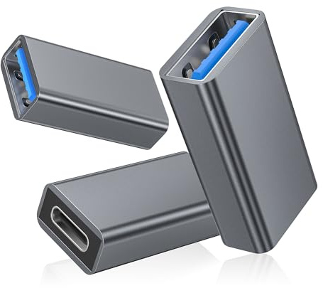 BASESAILOR USB C Female to USB Female Adapter,TypeC to Type A 3.2 Converter | 3 Pack 10Gbps OTG Data Transfer Connector for iPhone17 17e 16,Mac,iPad,Laptops,Tablets,Samsung Galaxy S26,USB A Peripherals