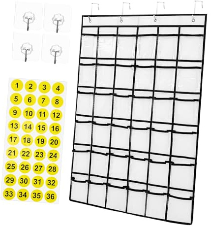 Hemobllo Organizador Colgante Infantil para Puerta, Bolsa de Almacenamiento Colgante de PVC Blanco con Etiquetas, Gran Capacidad y Fácil Acceso, Adecuado para Ropa de Niños