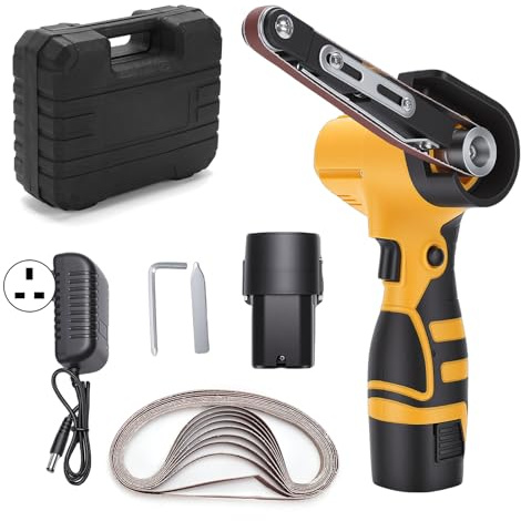 Cordless Belt Sander,7000RPM Mini Belt Grinder with Variable Speed,1500mAh Battery and Charger,Portable Sanding Tool for Wood Metal Plastic