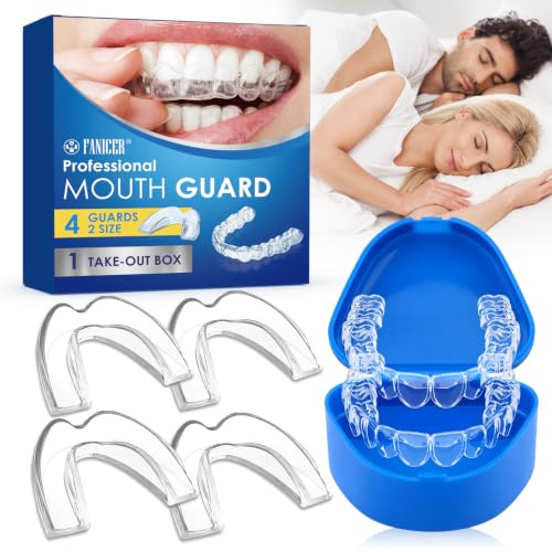 4 Piezas Férulas Descarga Bruxismo, Protector Bucal Para Dormir, 2 Tamaños Bruxismo Dental Noche, Mejora La Férula para Reduce Ronquidos, Ajuste Cómodo, Mejora El Sueño