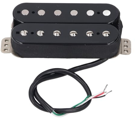 Jeffergarden Doppelspulen-Gitarren-Tonabnehmer, Lauter Klang, Instrumententeile und Zubehör, Einstellbarer Elektrischer Pegel, Geeignet für Doppelspulen-Bassgitarre, 6 Saiten