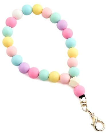 Dragonne Téléphone Perles Silicone Cordon Portable Multifonction Anti-Perte | Cordon téléphone bijoux silicone, porte-clés polyvalent adapté au quotidien, shopping et sortie extérieure