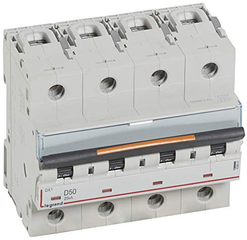 Disjoncteur DX³ - 25kA - 4P 400V~ - 50A - courbe D - 6 modules