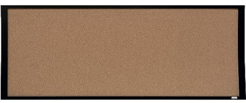 Nobo Kleine Kork-Notiztafel mit Schwarzem Rahmen, Pinnwand, Wandmontage, Inkl. Befestigungskit, Zuhause/Büro, 585 x 430 mm, 1903776