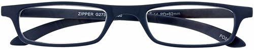 I NEED YOU Lesebrille Zipper / +2.00 Dioptrien / Blau | Klassische Fertiglesebrille aus der Zipper-Serie, kompakt und alltagstauglich für unterwegs, Büro und zu Hause geeignet