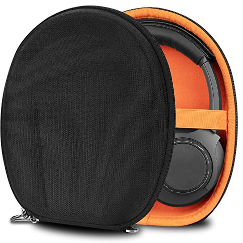 Geekria Shield Headphones Case Compatible with Audio-Technica ATH-SR30BT, ATH-ESW9, ATH-SJ1, Replacement Hard Shell Travel Carrying Bag with Cable Storage (Black)