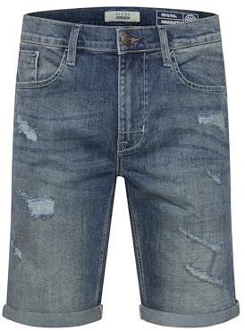 Blend Deniz herr jeans shorts kort denim byxor i förstörd utseende av stretchmaterial normal passform