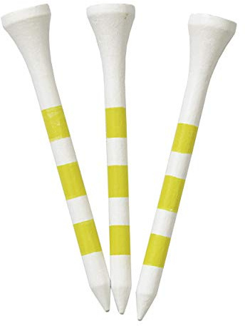 Longridge 's True Hite Wooden Golf Tees 69mm (20Pcs), Gelb/Weiß,