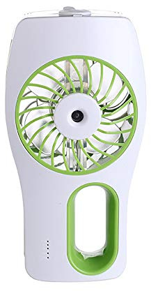 JX Handheld Misting Fan, Mini USB Rechargeable Battery Operated Misting Fan, Portable Personal Fan with Spray Bottle, Small Water S,Green