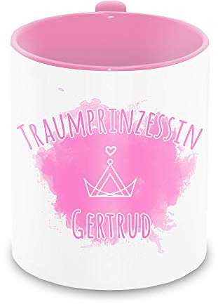Tasse mit Namen Gertrud und Traumprinzessinnen-Motiv | Keramik-Tasse
