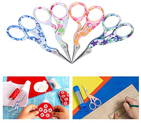 4er Pack Stickschere Kranform Schere Bunte Kreuzstichschere Edelstahl Nähschere Multifunktions Schere für DIY Schneider Crewel Handarbeiten Handarbeit Kunstwerk