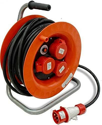 ROSI MATERIALE ELETTRICO AVVOLGICAVO INDUSTRIALE DA 30MT 4X2,5 3 PRESE 16A 4P 4006