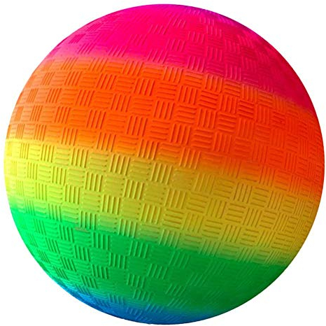 Holmeey Sporting PVC-Ball 8,5-Zoll-Regenbogenspielplatzball Soft PVC Bouncy Kickball Rainbow Ball für Backyard Park und Beach Outdoor Fun (Rainbow)