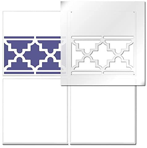 The Stencil Studio Coaley Border Tile Stencil - Floor, Wall or Patio. Just add Paint! Ideal for Tile Makeovers - fits Standard Tile Sizes. Single Tile (11060) to fit 18 inch Tiles (45.72cms).