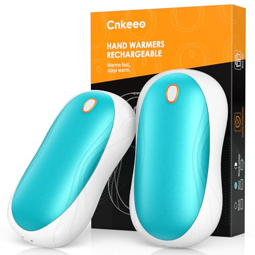Calentador de Manos, Cnkeeo Calienta Manos Electrico Recargable USB C, Calienta Manos de Bolsillo 3 Clases de Temperatura, Interior Exterior para Hombres y Mujeres, Regalo de Invierno (2 PS, Azul)