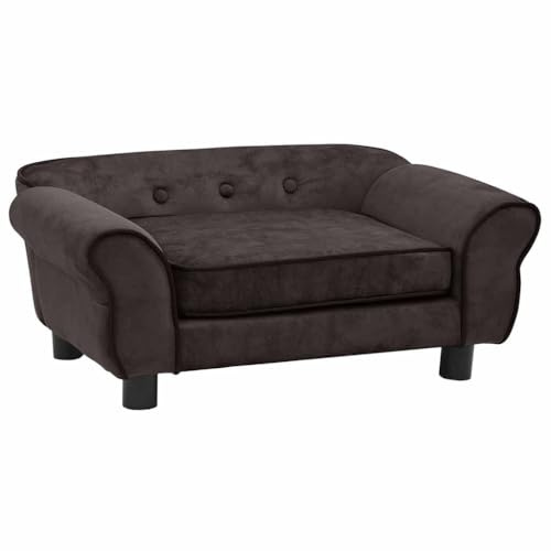homiuse Hundesofa Erwachsene Katzen Bett und kleinere Hunde mittlere Größe Hundebett waschbar braun 72x45x30 cm