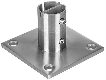 Cosch Edelstahl Bodenanker Wandanker Einpressflansch V4A (AISI 316) geschliffen K240 Ø 42,4 x 2,0 mm