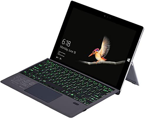 Teclado para Microsoft Surface Pro 7 Plus/7 con Trackpad, funda de piel ultra fina, resistente, magnética, con teclado inalámbrico Bluetooth (retroiluminación)