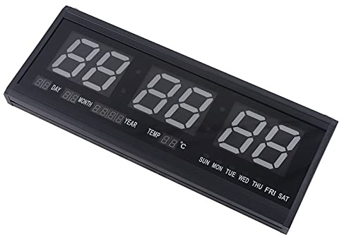 panfudongk Digitale LED-Uhr mit Kalender- und Temperaturanzeige - Innovativer Nachtlicht-Wecker für Senioren, Zuhause und Büro - 12/24 Stunden Modus - Blaue/grüne LED-Anzeigel