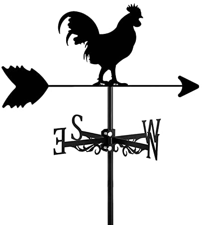 EKSED Huhn, ausgehöhlt, Tierform, Metall-Wetterfahne für Outdoor, Dach, Hof, Garten, Dekor, Bauernhaus, dekorativ, mit Hahn, Hahn-Ornament, Windfahne, Wetterfahnen