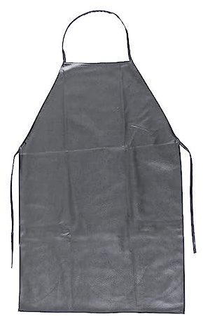 SEIWEI Schürze Grau aus PVC Wasserdichte Küchenschürze Gummischürzen Arbeitsschürze Verstellbare für Küche,Hundepflege, Garten, Grill, Reinigung, Industrie