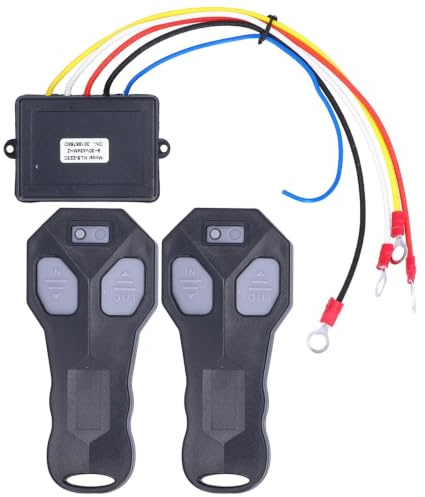 Drahtloses Fernbedienungsset für Seilwinde, 2 Stück DC 12V Elektrische Winden-Funkfernbedienung mit 434-MHz-Empfänger für ATV, LKW, Boot, Maximale Entfernung: 50 ft/15,24 m
