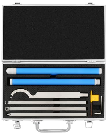 gegeweeret Wood Lathe Turning Tools Set, 6 in 1 Carbide Tipped Wood Turning Lathe Tools Set, Aluminum Carry Case for Craft DIY Hobbyists, Ergonomic Design Sharp and Precise (Blue)