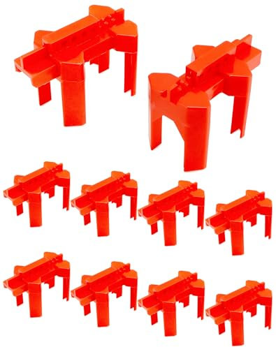 QWORK Small Ball Valve Lockout, 10 Pack Adjustable Ball Valve Lockout Device, for 1/2-2-1/2 Outside Pipe Diameter, Industrial Faucet Handle Locks, Red