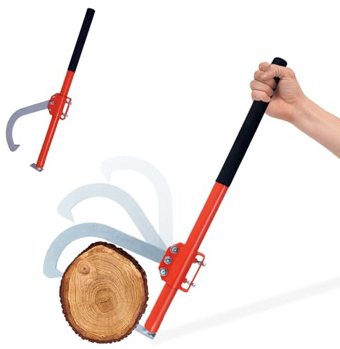 FEBTECH 28 Cant Hook - Carbon Steel Wood Log Moving Tool with Fully Adjustable Hook & Rubber Grip Handle - Perfect Log Roller Tool for Loggers, Sawyers, Wood Workers & Firewood Enthusiasts Tool Box