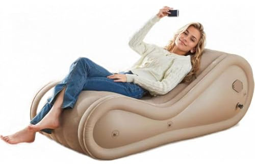 BesBet Aufblasbarer Sessel Für einfache Lagerung -ShaF8Y White Sofa0814