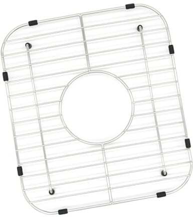 Baoblaze Sink Protector Grid Sink Grate Rack No Installation Easy to Clean Sink Bottom Grid Kitchen Sink Rack for Home Bathroom Drying, Center Drain Hole, 300x335mm