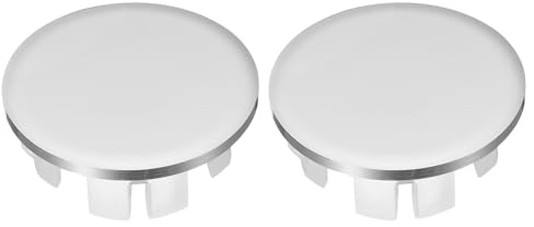 sourcing map 2Pcs Sink Overflow Cover Basin Trim Copper Overflow Rings Bathroom Kitchen Basin Drain Cover Hole Insert in Round Caps Replacement, Silver
