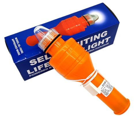 Yulokdwi Luz LED de aro salvavidas, Luz de aro salvavidas flotante, Barra intermitente LED, Lámpara de señal de socorro Visual electrónica flotante con luz LED de alta visibilidad para Kayak de barco