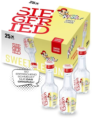 Kleiner Klopfer X Siegfried Gin I 25 Mini Liköre à 20 ml I Sweet Lemon Sorte mit Siegfried-Gin-Charakter I 16 % Vol. I Likör-Set Geburtstag & Karneval