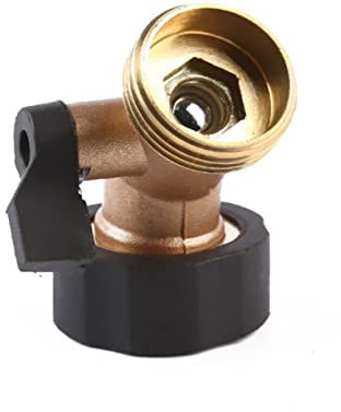 NULYLU Brass Water Hose Parts Garden Hose Connector Shut Off Valve Bending Heavy Duty Ball Valve for Control Comfort Grip Handle