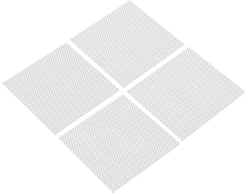 PATIKIL 4 L x 4 W Universal Car Grill Mesh, 4Pcs 3x6mm Hexagon Hole Aluminum Mesh Expanded Perforated Metal Sheet for Ventilation Filtration Dryer Vent Guard Screen, Silver Tone