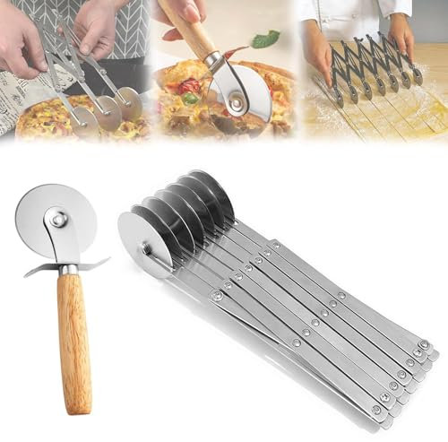 3/4/5/7 Wheel Cutter Dough Divider Side Pasta Stainless Steel Roller Pizza Peeler Adjustable Pastry Tool