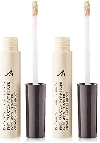 Manhattan Endless Stay Eye Primer – Wasserfeste Lidschatten-Grundierung für langanhaltendes Make-up ohne Verschmieren – Farbe Transparent 1 – 1 x 6ml (Packung mit 2)