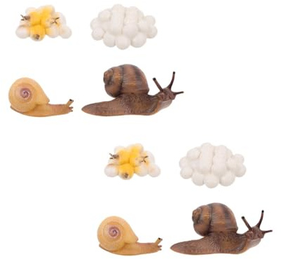 ERINGOGO 2 Satz Kunststoff Schnecken Wachstumszyklus Figuren mit Lebendigem Aussehen Pädagogisches Kinderspielzeug und Dekoration für Garten und Zuhause