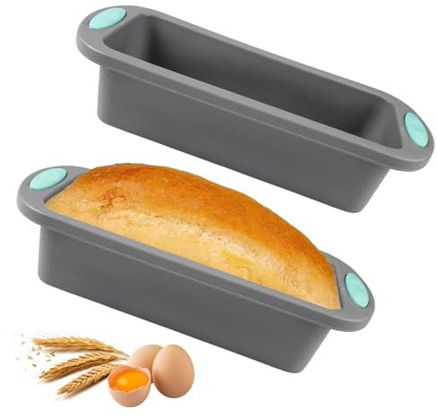 2 Pièces Moules à Pain en Silicone,Moule à Cake Silicone,Antiadhésif Moules Rectangulaire pour Gâteaux,Pain Cuisson,Lasagnes,Brownies,Moule a pain de mie,Moule à gâteau en silicone,27.8 x 12 x 6.5 cm