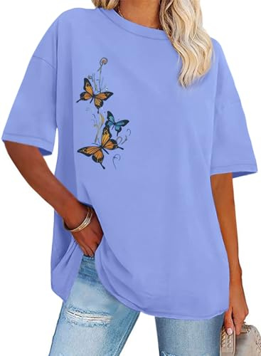 Oversized T Shirts For Women Loose Summer Tops Floral Printed Tshirts | soft and breathable, stretchy and relaxed fit, short sleeve crew neck, casual graphic tees, baggy trendy streetwear