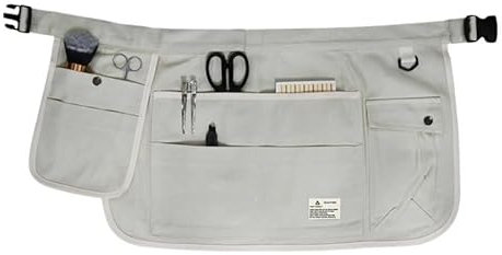 CYMMIYT Tool Apron Garden Tool Belt Gardening Apron Utility Belt for Home Improvement Housekeeping Half Waist Canvas Apron for Home(White)