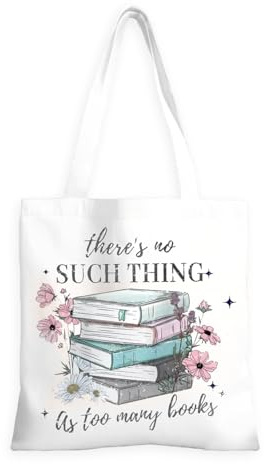Yoljun Stoffbeutel Bedruckt, Buchliebhaber-Tragetasche, Canvas Tote Bag mit Zwei Langen Henkeln, Wiederverwendbare Jutebeutel für Frauen, Bücherwurm, Bibliothekar, Geschenk, Buchclub, Leseliebhaber