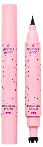 Faux Freckles Pen, Waterproof 2-In-1 Speckle Stamp Eyeliner, Long-Lasting Natural Look, Quick-Dry Beauty Tool, for Women Girls Skin Makeup Gathering Use, 5.16x1.12x0.76 Inches