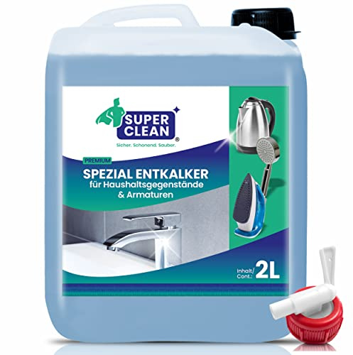 SUPER CLEAN Universal avkalkare flytande | Högkoncentrerad & mångsidig | 2 L | För vattenkokare, kranar, dusch, duschhuvud, badrum & kök | Skonsam mot material & effektiv
