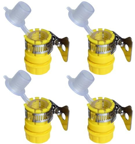 4 Pack Universal Tap Connector Adapter ｜Connect 1/2 Inch Garden Hose Pipe Indoor Kitchen Round Mixer Tap｜Connector Adapter Hose Fits 14-20mm Dia Round Taps
