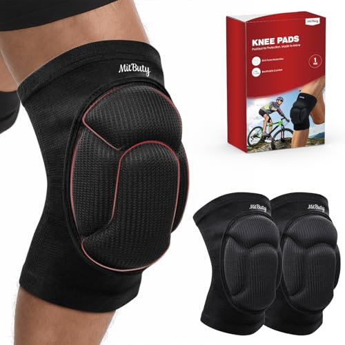 MitButy Protective Knee Pads for Volleyball, Dance, Wrestling, Kneeling & Gardening – 1 Pair Thick Foam Cushioned Pads for Men, Women & Kids – Durable Protection for Work & Sports (S: 12.5–15)