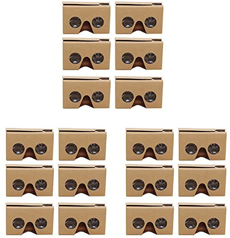 Uikdjgu Occhiali 3D 18PZ per Cardboard V2 VR 4.5-6 Pollici Smartphone + Archetto