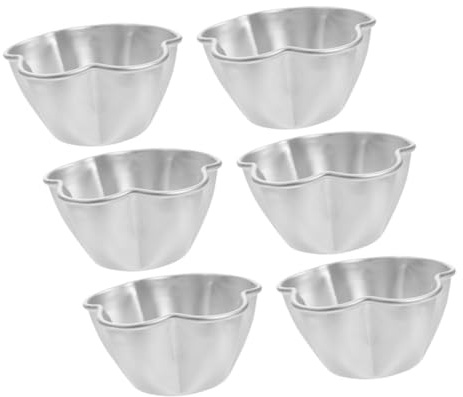 Alipis 6pezzi Stampo Per Dolci Forma Fiore in Alluminio Antiaderente Per Mini Dessert Budini e Gelatine Riutilizzabili e Resistenti Al Calore