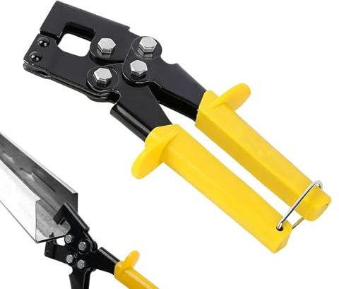 Pinza para Perfiles de Placas de Yeso, Alicates Engarzar Quilla Perforación Fijos, 22 cm, Crimpadora de Pernos de Acero, Alicates de crimpado Antideslizantes para Paneles de Yeso